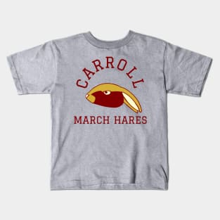 Carroll March Hares sports logo with hare Kids T-Shirt